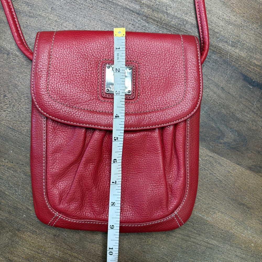 Tignanello Red Leather‎ Crossbody Bag Purse Y2K - Picture 12 of 13